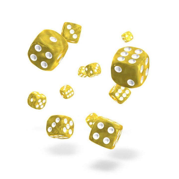 Oakie Doakie Dice - dés D6 12 mm Marble - Jaune (36)