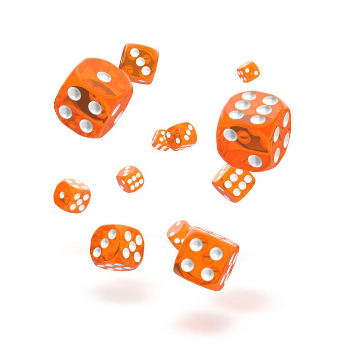 Oakie Doakie Dice - dés D6 12 mm Translucent - Orange (36)