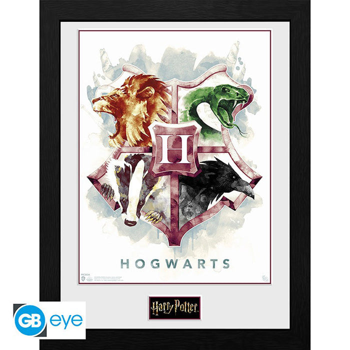 HARRY POTTER - Tirage encadré "Hogwarts aquarelle"